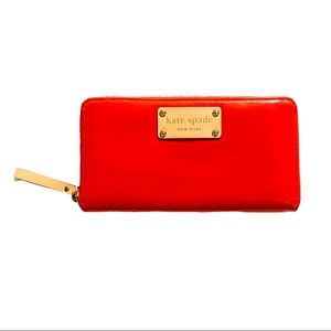 Kate Spade Red Vinyl Newspaper Wallet